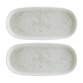 Bonna China Luna 8.5" x 4" x h:0.75" Oval White Porcelain Platter (Set of 2)